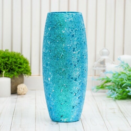 SUI Ваза Бирюзовое напыление 8х11х26см 1775₽