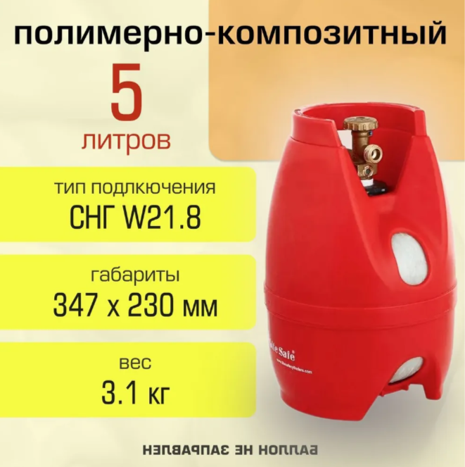 Баллон газовый композитный LiteSafe 5л - фото №16