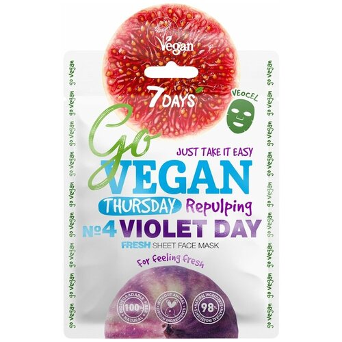 7DAYS Тканевая маска Go Vegan Thursday Violet Day, 25 г тканевая fresh маска для лица go vegan thursday violet day 25 г