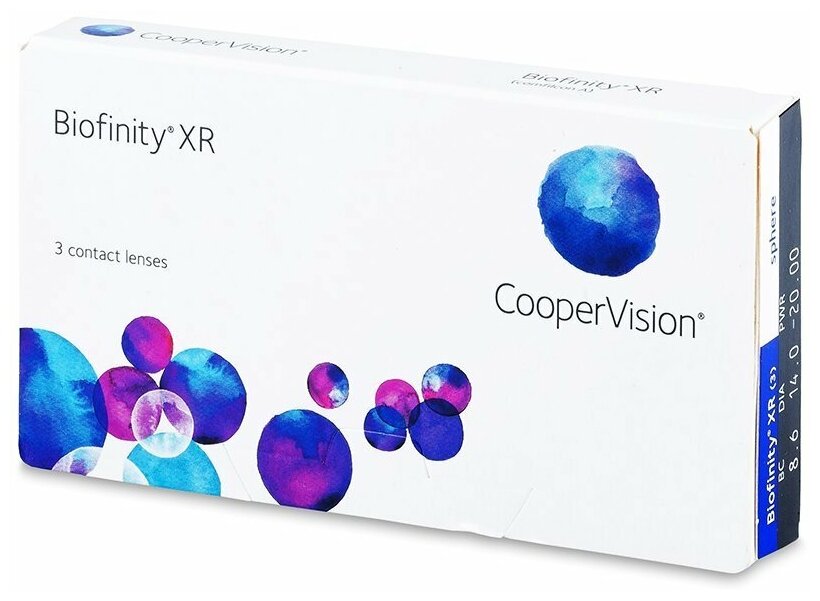 Контактные линзы CooperVision Biofinity XR (3 линзы) -13.50 R 8.6, ежемесячные, прозрачные