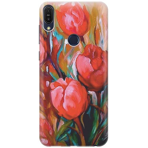 фото Gosso ультратонкий силиконовый чехол-накладка для asus zenfone max pro m1 (zb602kl) с принтом "тюльпаны"