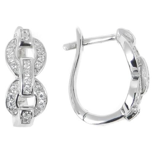 Серьги Balex, серебро, 925 проба, родирование, фианит