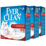 Наполнитель для кошачьего туалета EVER CLEAN Multiple Cat комкующийся для нескольких кошек 10л*3 (упаковка 3 шт.) - изображение
