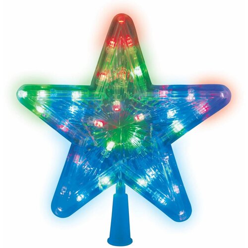 Елочное украшение новогоднее Uniel Звезда-1, 22 см, 30 светодиодов, разноцветное, 1 шт.