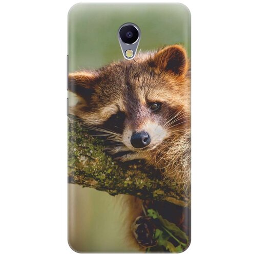 фото Cиликоновый чехол на meizu m5 note / мейзу м5 ноут с принтом "задумчивый енот" gosso