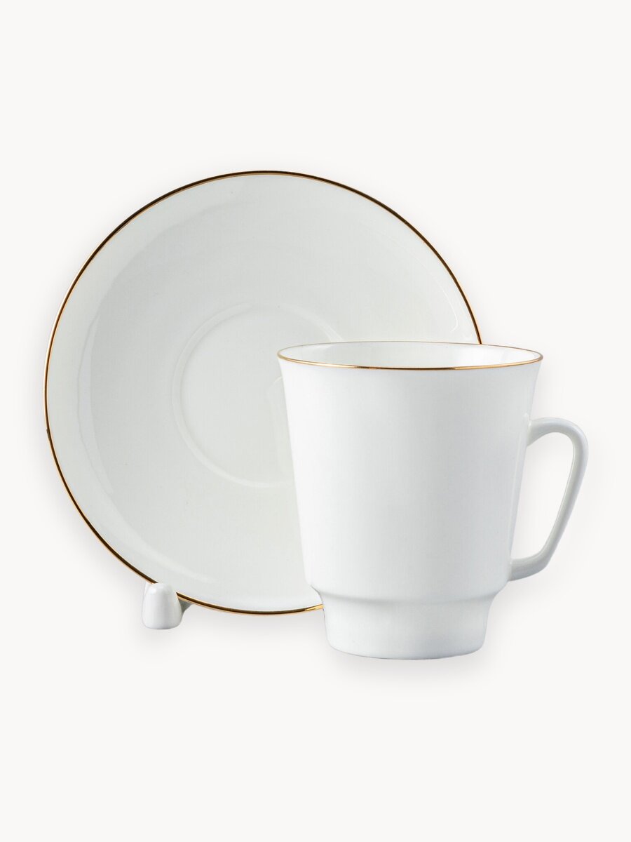 Кофейная пара "Золотой кантик" форма Майская , Императорский фарфоровый завод