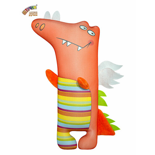 фото Игрушка-антистресс дракон обнимашка, оранжевый штучки, к которым тянутся ручки