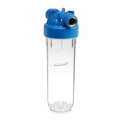 Корпус для фильтра Аквабрайт АБФ-10-34, 3/4, для холодной воды, ключ и крепеж, прозрачный аквапро 10sl корпус фильтра my h10a1 1 прозрачный