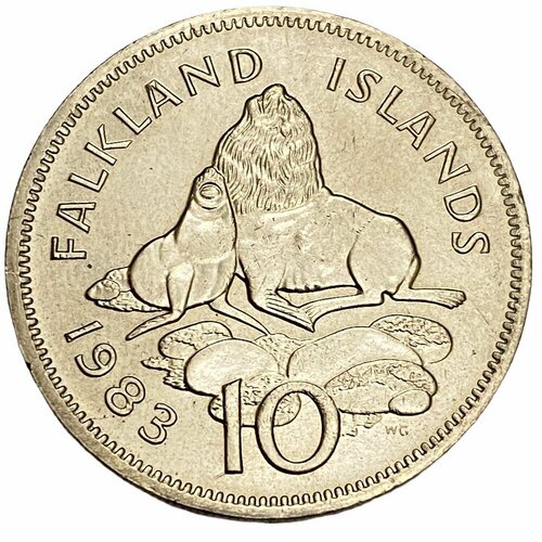 Фолклендские острова 10 пенсов 1983 г. фолклендские острова 50 пенсов 1985 г