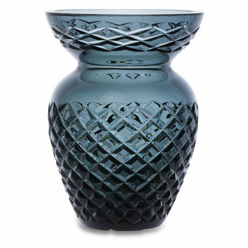 Ваза настольная ГХЗ Маки 15 см, хрусталь, серая