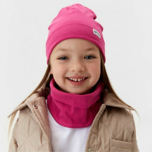 фото Шапка kaftan, размер 50/54, розовый, фуксия