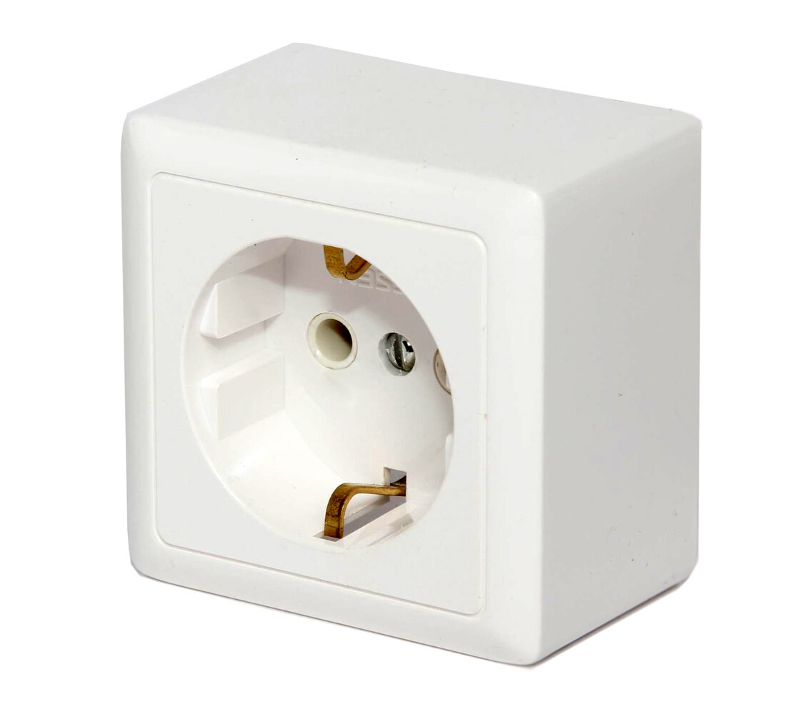 фото SE Wessen ХИТ наруж Бел Розетка с/з без шторок, 16А, 250В