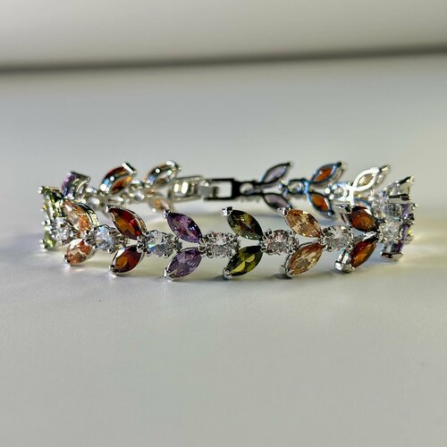 Браслет Italina Rigant, Swarovski Zirconia, 1 шт., размер 17.5 см, разноцветный
