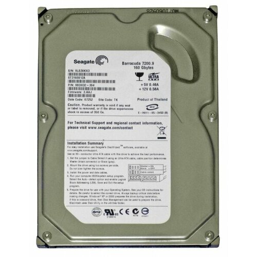 Жесткий диск Seagate 9BD032 160Gb 7200 IDE 35 HDD 554000₽