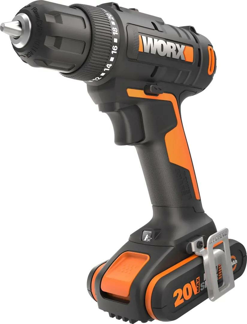 Дрель-шуруповерт аккумуляторная Worx WX100.3 20 В Li-ion 2х2 Ач