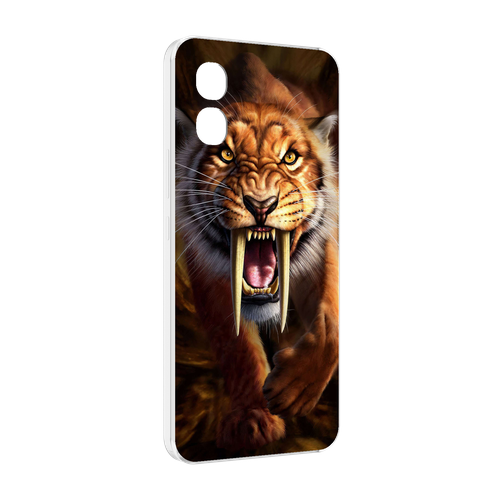 Чехол MyPads саблезубый злой тигр для Honor X5 задняя-панель-накладка-бампер