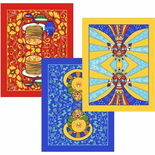 Полотенце кухонное Мультидом Масленица МТ71-71 48х62см хлопок дизайн в ассортименте 420₽