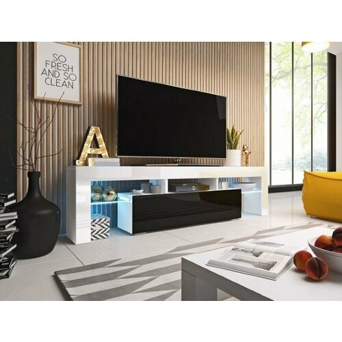 Тумба ТВ 24 белый/черный