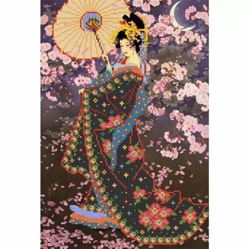 Гейша, схема на канве