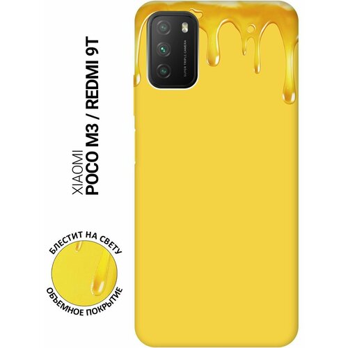 Силиконовый чехол на Xiaomi Redmi 9T, Poco M3, Сяоми Поко М3, Сяоми Редми 9Т Silky Touch Premium с принтом Honey желтый силиконовый чехол на xiaomi redmi 9t poco m3 сяоми поко м3 сяоми редми 9т silky touch premium с принтом sarcasm element желтый