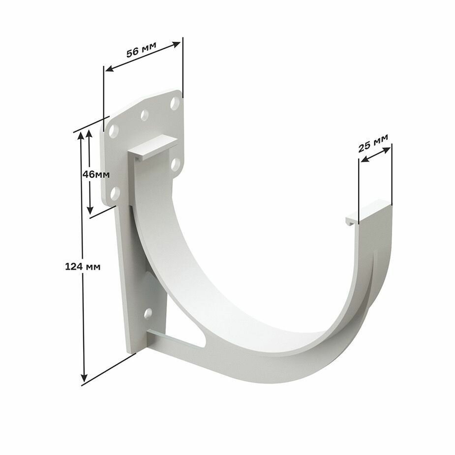 кронштейн желоба docke standart, цвет белый, 120 мм - фото №5