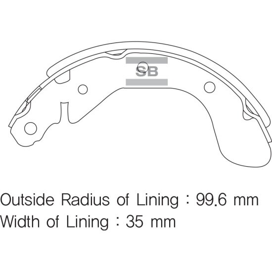 Колодки тормозные барабанные Sangsin Brake для DAEWOO LANOS 03-, 4 шт