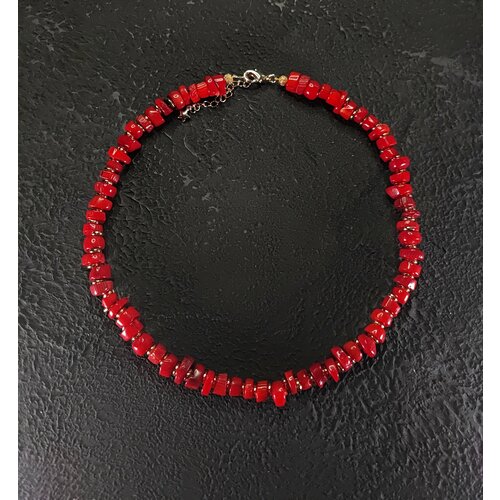 Бусы, длина 45 см, красный