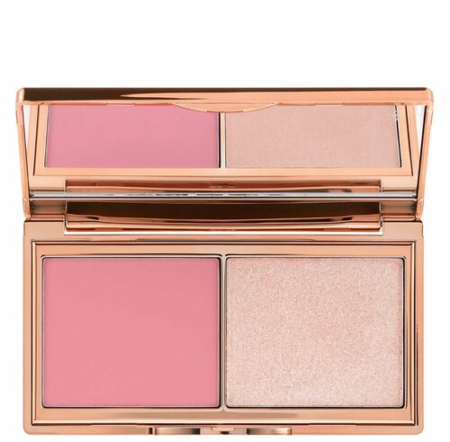 Палетка румяна и хайлайтер Charlotte Tilbury Hollywood Blush and Glow в мини-формате 7,5 мл оттенок LIGHT/MEDIUM