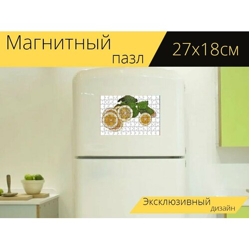 Магнитный пазл Лимоны, цитрусовые, фрукты на холодильник 27 x 18 см. магнитный пазл лимоны деревья фрукты на холодильник 27 x 18 см