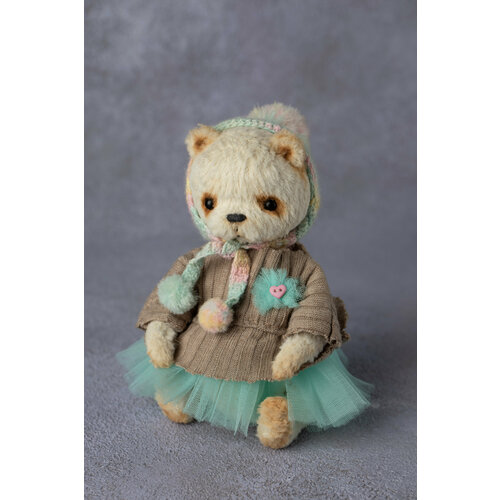 Авторская игрушка Тедди мишка в юбочке ручная работа, интерьерная, текстильная