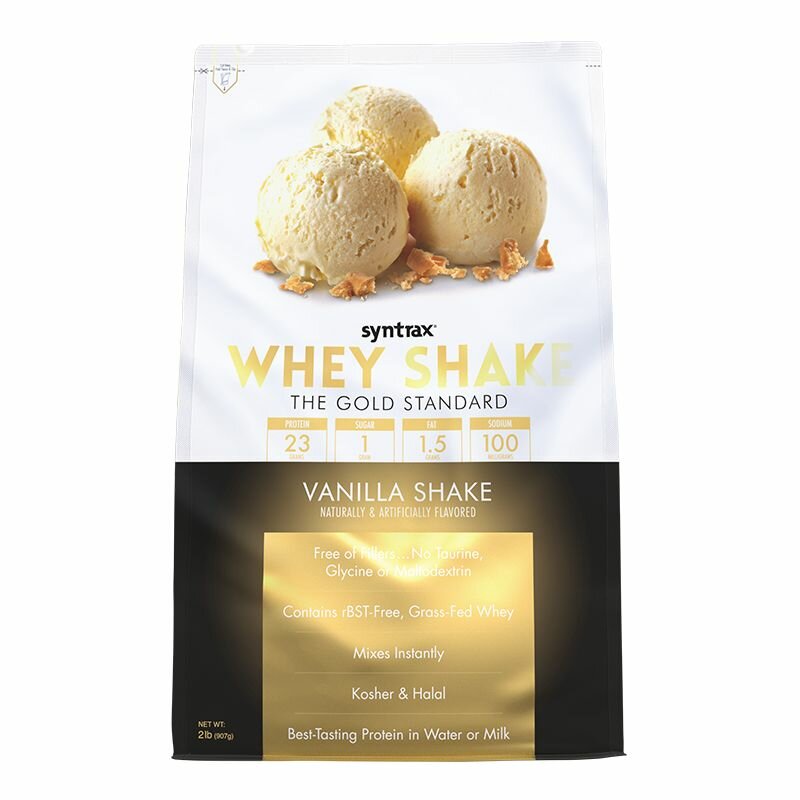 Сывороточный протеин Syntrax Whey Shake со вкусом ванильного коктейля 907 гр