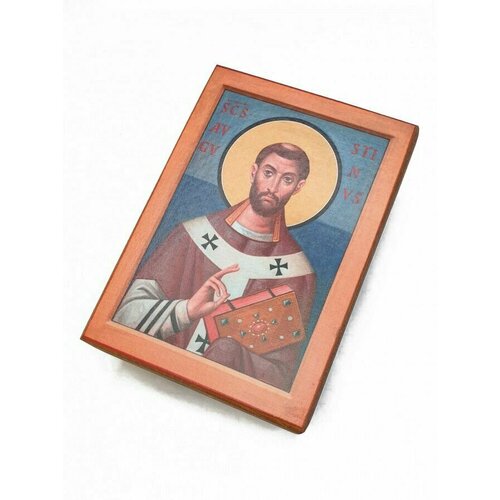 Икона Августин Аврелий, Иппонийский, Блаженный, под старину, 20х25 см августин аврелий блаженный иппонийский епископ икона на холсте