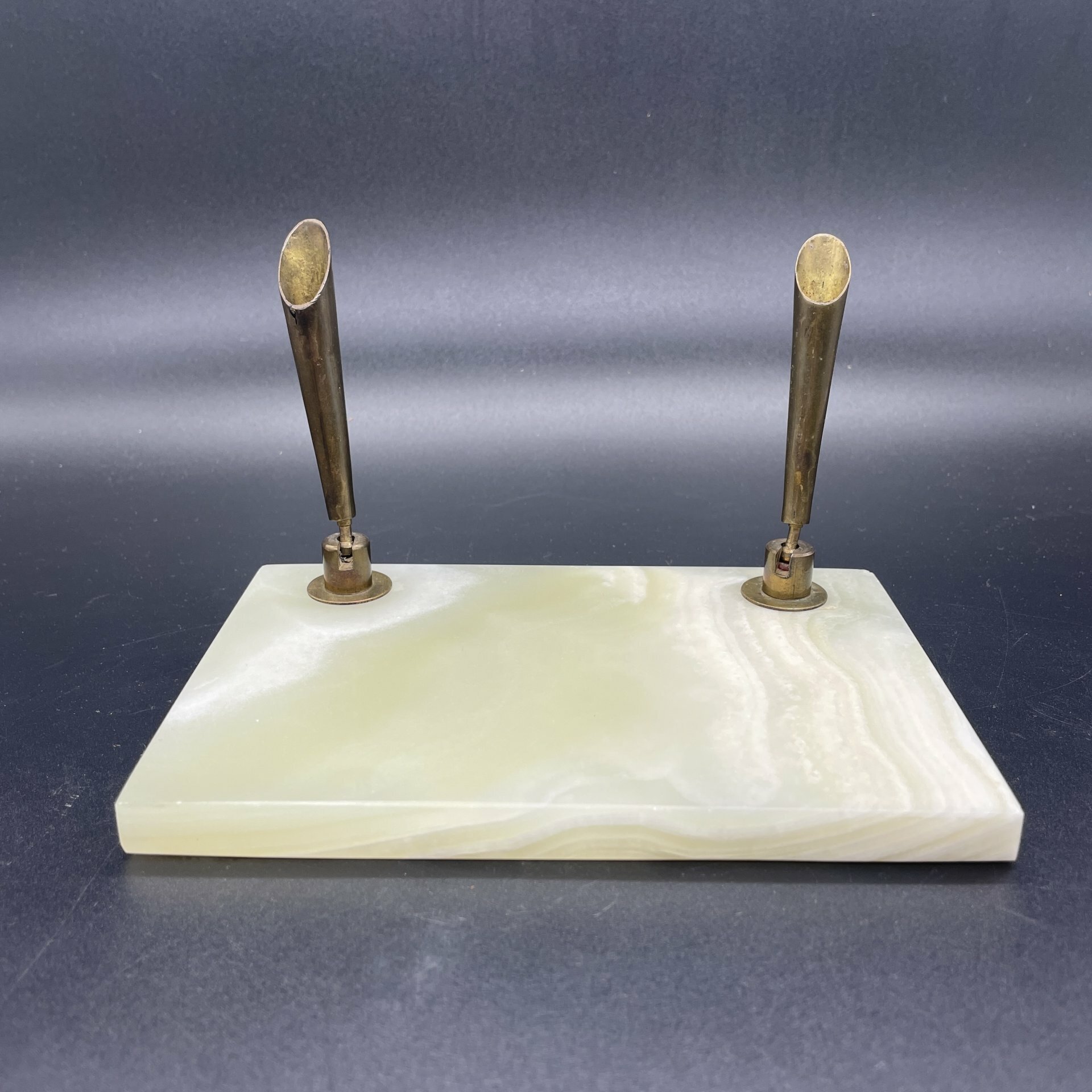 фото Настольный письменный прибор, камень, латунь, СССР, 1960-1980 гг.