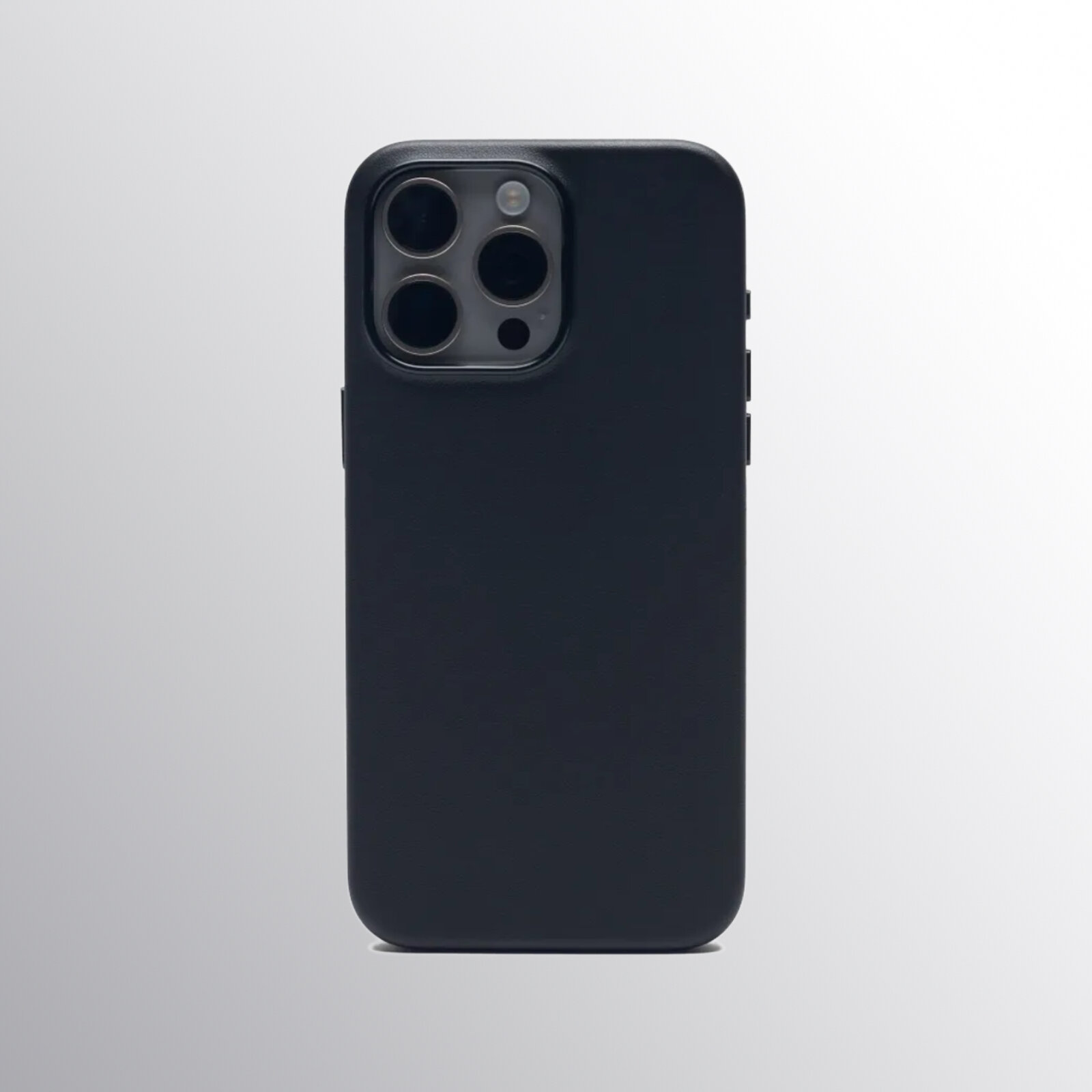 Премиум кожаный MagSafe чехол для iPhone 15 Pro MAX (2023), Черный титан