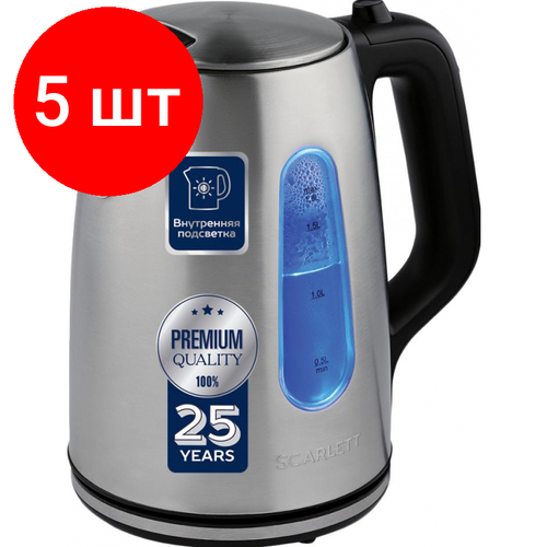Комплект 5 штук Чайник SCARLETT SC-EK21S101 электрический 2200Вт 18л сталь 2864400₽