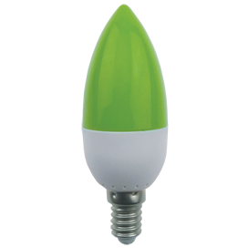 Светодиодная LED лампа свеча Ecola E14(е14) 6W (Вт) зеленая 180° 103x37 220V C4TG60ELY