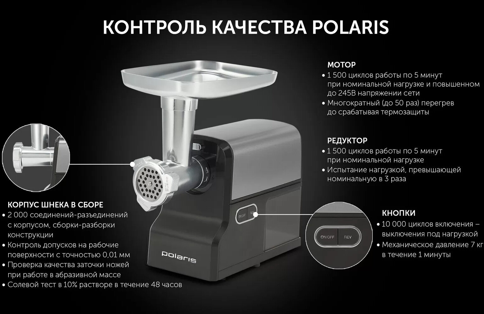 Мясорубка Polaris PMG 2585A RUS - фото №18