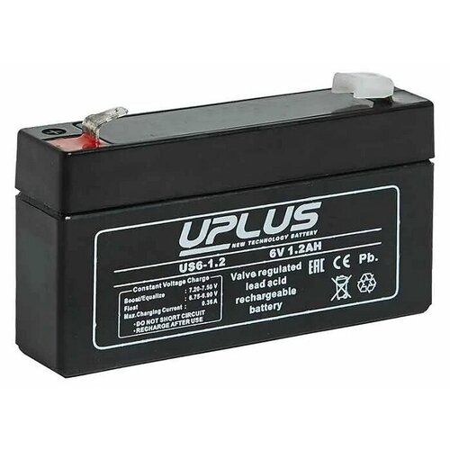 Аккумулятор для ИБП и прочего электрооборудования UPLUS US-General Purpose US6-1.2 6V 1.2 А/ч (97х24х58) AGM