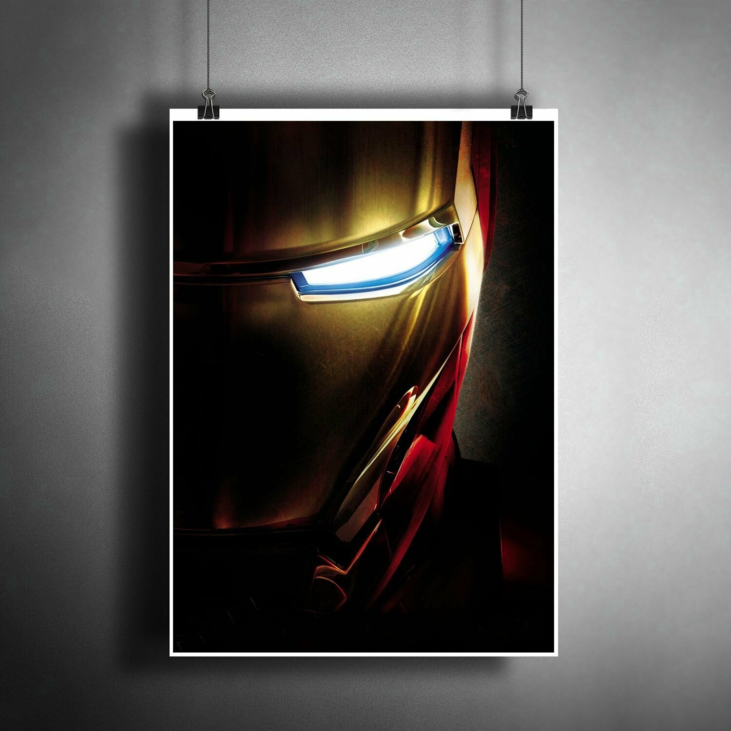 Постер плакат для интерьера "Фильм: Железный Человек. Комиксы Марвел. The Iron Man"/ Декор дома, офиса, комнаты A3 (297 x 420 мм)