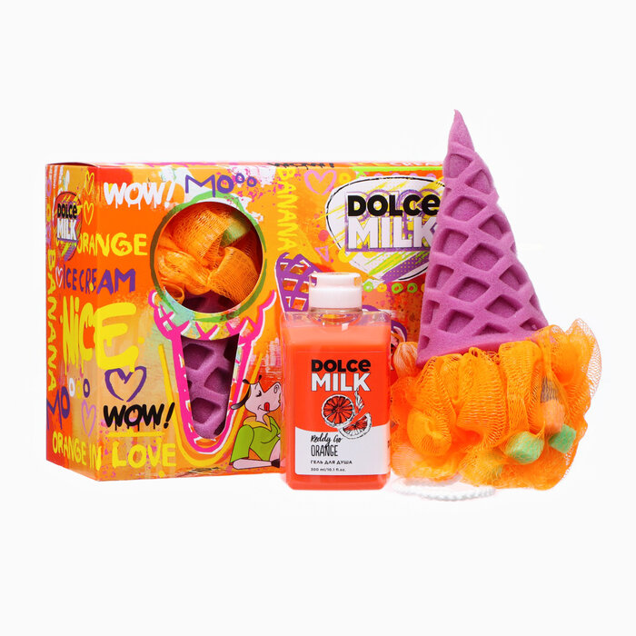 фото Подарочный набор женский Dolce Milk: мочалка + гель для душа, 300 мл