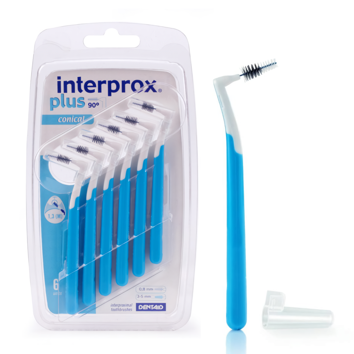 Межзубные ершики Interprox Plus CONICAL с длинной ручкой, 6 шт