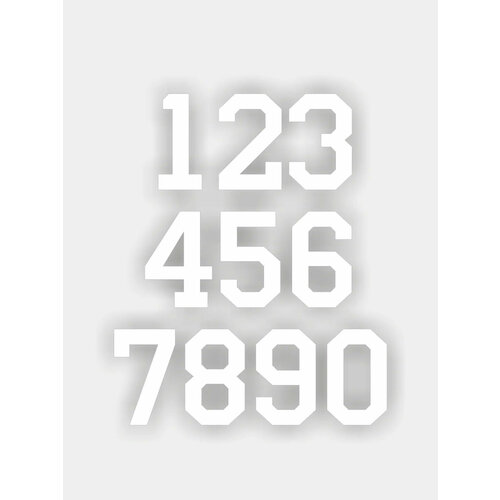 Наклейка в виде цифр от 0 до 9 на авто Цифру 5 Высоту цифры 12см Цвет Белый 499₽