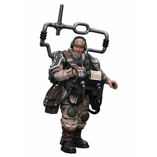 Фигурка JOYTOY Warhammer 40K Astra Militarum Cadian Command Squad Veteran with Master Vox 1:18