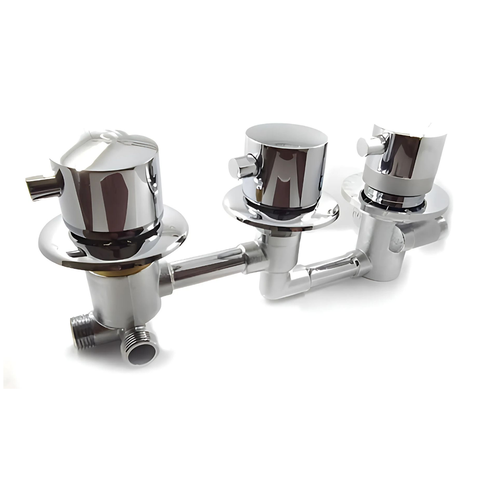 Смеситель термостатический на 3 режима, под гайки, расстояние 100-100мм