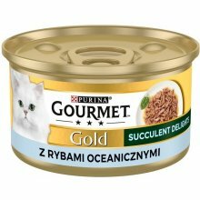 Gourmet Gold корм влажный для кошек, деликатес с океанической рыбой и шпинатом 85 г х 6 шт