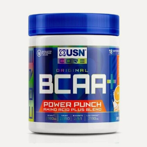 Изображение товара ЮСН БЦАА+ПауэрПунш / USN BCAA+ Power Punch (200 гр) Мандарин.