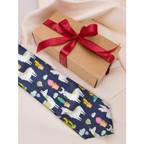 Галстук Рыбий Зонтик, белый, синий