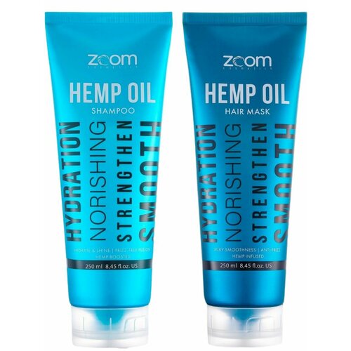 Бессульфатный шампунь и маска для волос ZOOM Hemp Oil комплект 2х250 1367₽