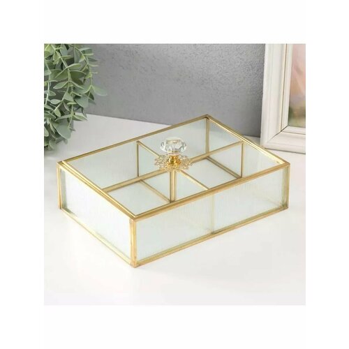Шкатулка Кристалл прозрачная рябь 161х221х85 см 3132₽