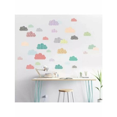 Наклейка интерьерная Узорчатые облака 50х70 см 623₽